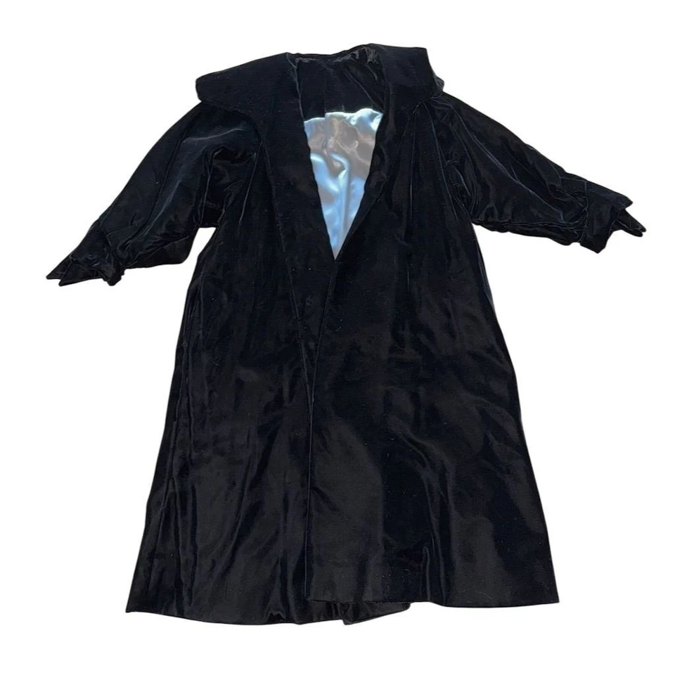 Casaco de ópera feminino vintage veludo preto M formal comprimento médio steampunk década de 1960 - Imagem 4 de 4
