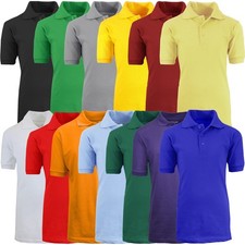 Boy's School Uniform Short Sleeve Polo Shirt TAGLESS (Sizes, 4-20) NWT