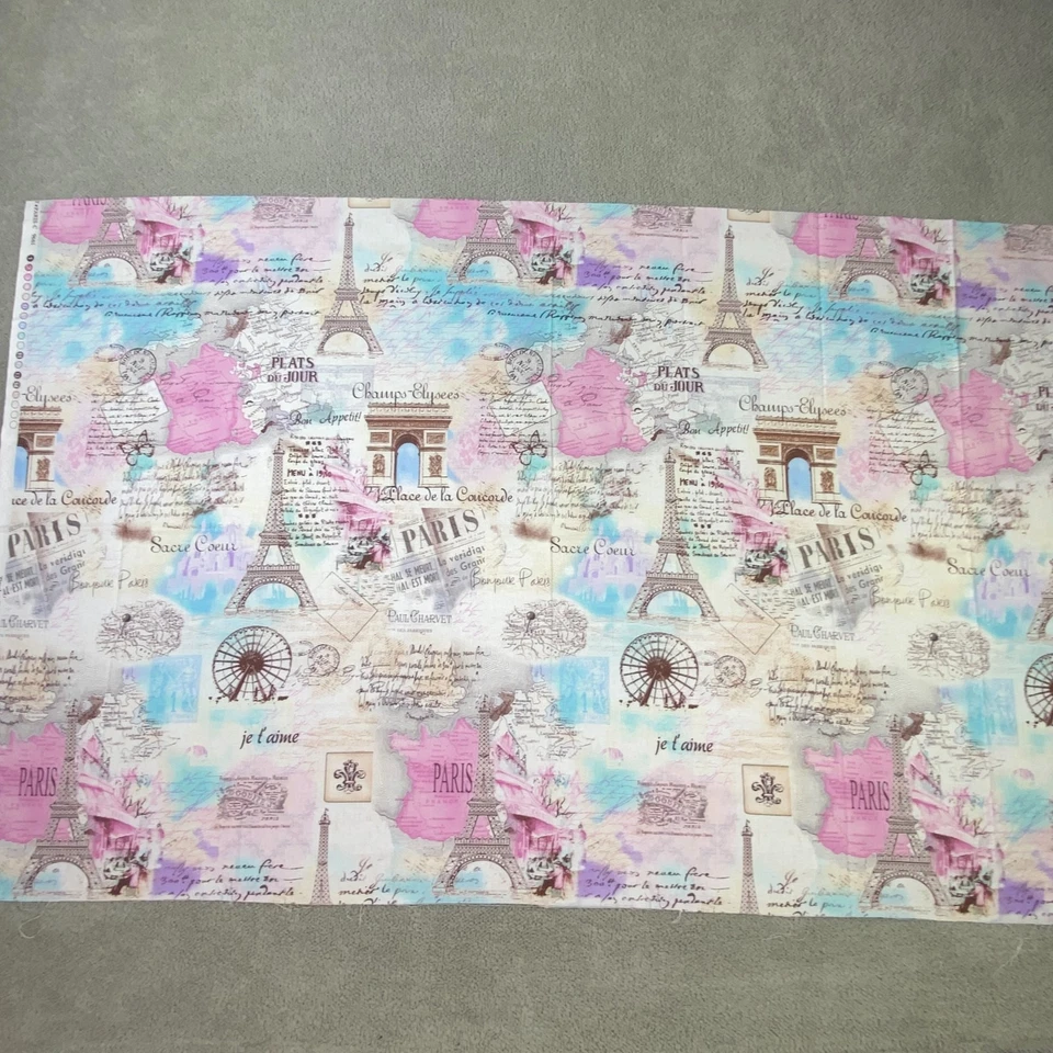 Timeless Treasures Paris Eiffel Tower Arc de Triomphe France Quilt Fabric 27" - Image 2 of 4