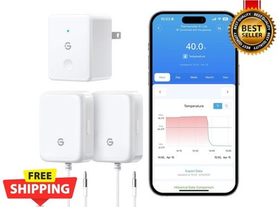 WiFi Refrigerator Thermometer with Alarm, Wireless Digital Freezer Temperature