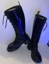 VTG Dr Martens 1420 20 Eyelet Tall Combat Boots Women US Size 7 Made in England