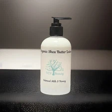 Handmade Body Lotion w/Organic Shea Butter Coconut - Oatmeal Milk & Honey - 9 oz