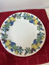 FIESTA LUNCHEON 9” FALL FANTASY BLUE ON WHITE