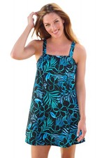 Swim 365 Women's Plus Size Princess-Seam Swim Dress
