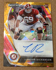 2021 Prizm Draft Picks Landon Dickerson Gold Ice Prizm Auto - Alabama Eagles