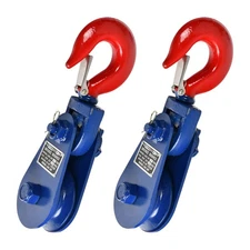 2X 4 Ton Snatch Block 4-1/2" Sheave 1/2" Wire Rope w/ Hook Wrecker Roll Back