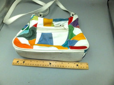 Vintage 80s/90s Patchwork Hobo Shoulder Bag Geniune Leather Multi Color Large