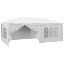 Outsunny Gazebo Tendone per Feste 6x3m con Pareti Rimovibili, Porte e Finestre