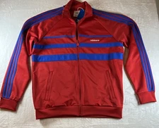 Adidas Originals Men's First Track Jacket Size L LARGE Red Blue IX9623