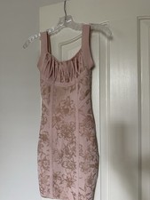 Guess XS Pink Floral Bandage Bodycon Dress Cutout Cocktail Party Mini Dress