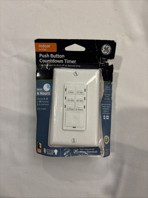 RARE NEW SEALED GE 15318 In-Wall Push Button Countdown Timer White Programmable