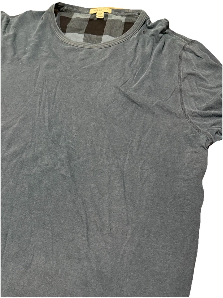 Camiseta Burberry Brit 2XL a Cuadros Parche en el Codo Manga Larga en Algodón Hombre Gris XXL Foto 3 de 4