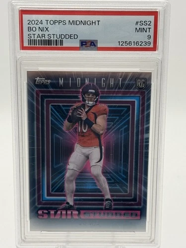 2024 Topps Midnight Star Studded Bo Nix #SS-2 (RC) PSA 9