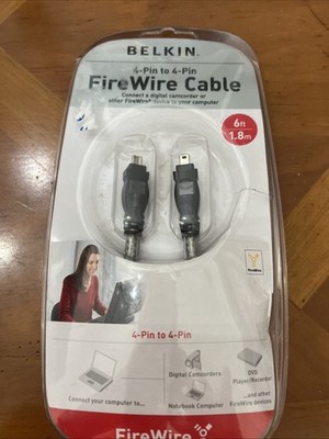 Belkin 1394 FireWire iLINK 400Mbps 6' 6-Pin to 4-Pin Computer Digital Camcorder 