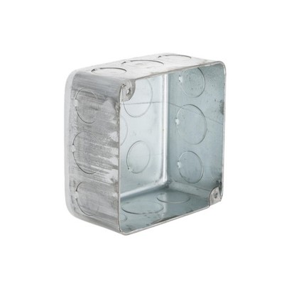 239 4 in. Square Plenum Box, Eleven 1/2 and Five 3/4 in. Knockouts, Drawn, 2-...