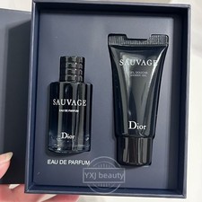 New Boxed Dior Sauvage Eau de Parfum  Shower Gel Mini Travel Set Authentic