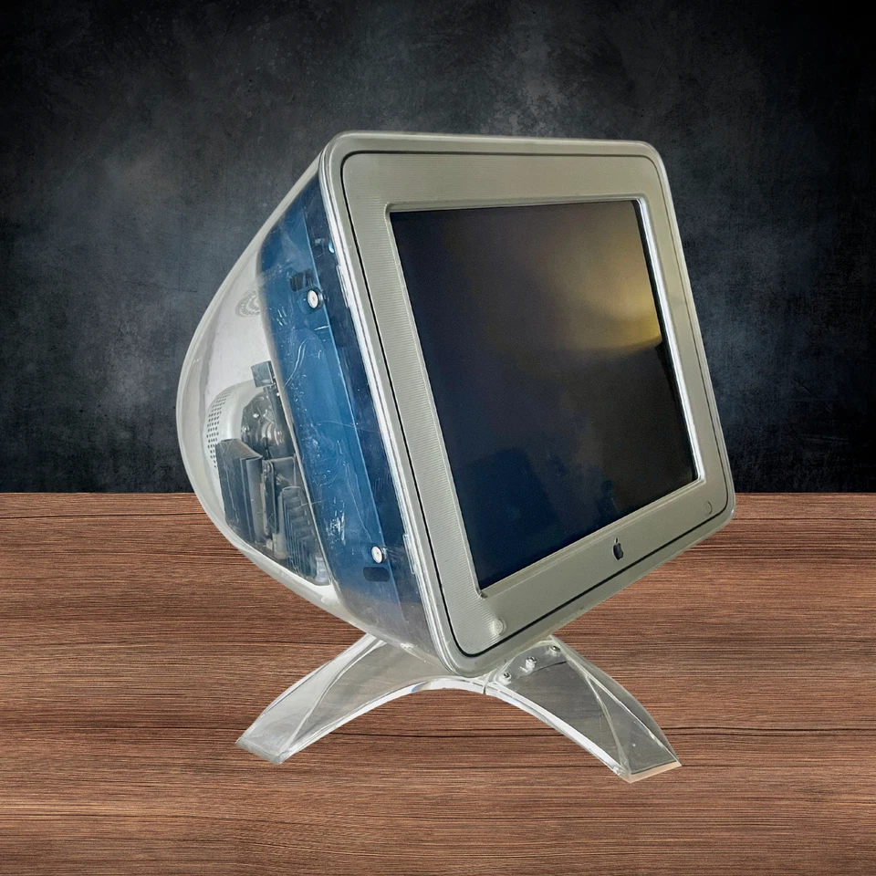 Apple Studio Display Monitor CRT 17" Clear & Blue Vintage Monitor M7768 Tested - Image 2 of 4