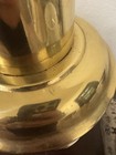 MCM two toned Brass Floral Etched Table Lamp w/ shade, underwriter laboratories  — photo 10