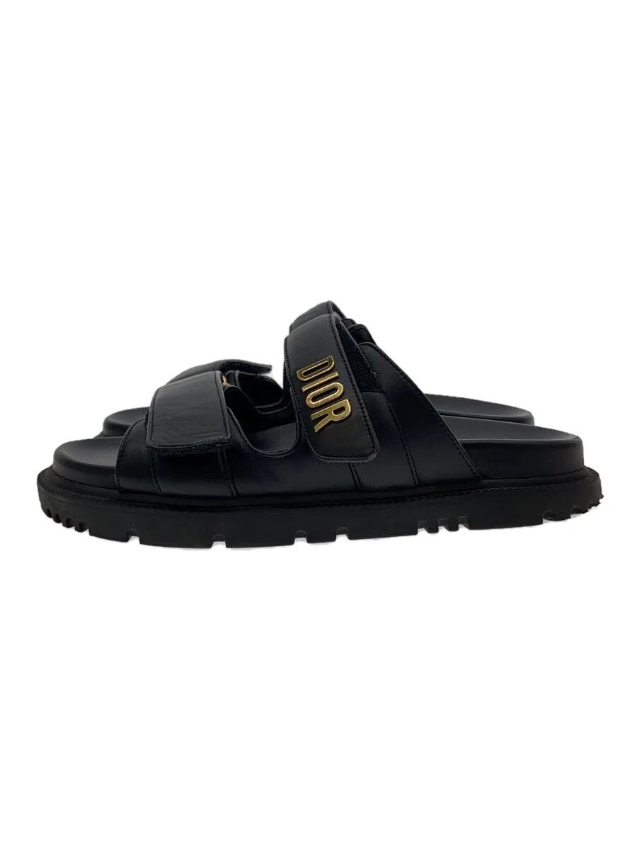 Sandales Christian Dior Dioract 35 cuir noir talon rayable occasion