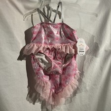 Wonder Nation 3 Pc 50 UPF Mermaid Skirt Swim Set Bikini Toddler Girls 5T Pink