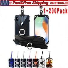 Cell Phone Strap Neck Lanyard Case Sling Necklace Cord Holder Silicone Ring Lot