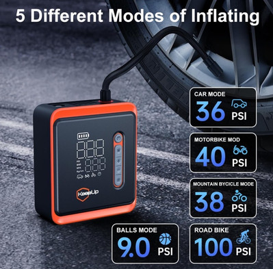 Tire Inflator Portable Battery Air Compressor - KEEPUP 150 PSI new