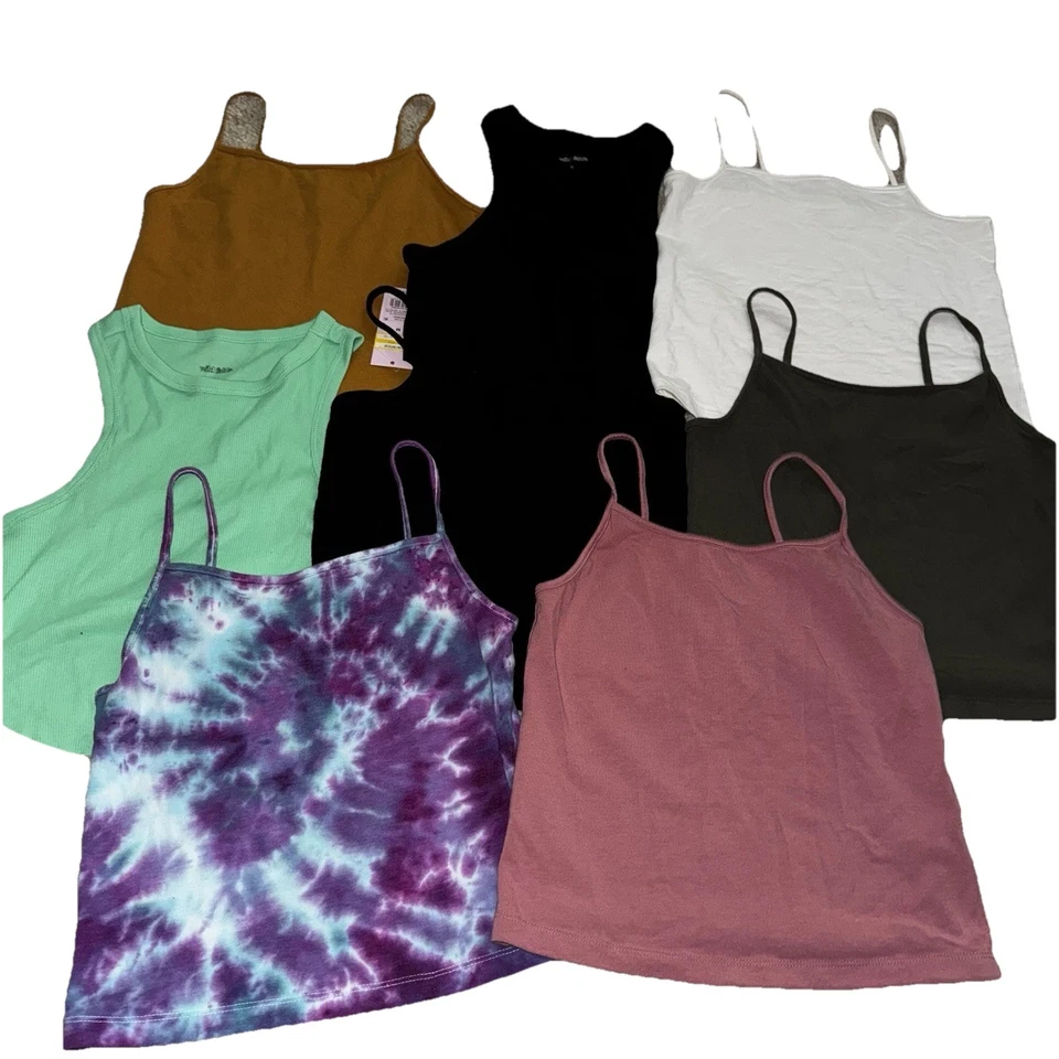 Lote (15) camisetas sin mangas recortadas para mujer tallas mixtas pequeñas medianas variadas paquete usadas en excelente estado Foto 3 de 4