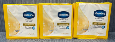 9 Bars x Vaseline Healthy Plus Bar Soap Total Moisture Soy Protein & Oat Extract