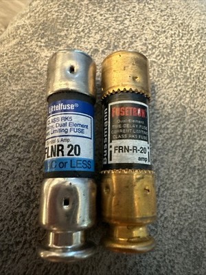 Lot of 5(2-LITTELFUSE FLNR 20 3-Fusetron FRN-R-20)Dual Element Time Delay Fuse