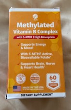 Methylated Vitamin B Complex For Energy Focus Heart 60 Count Exp 10/27 SEALED