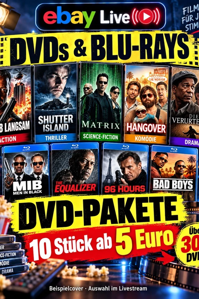 HUNDERTE DVD & BLUERAYS AB 0,50€