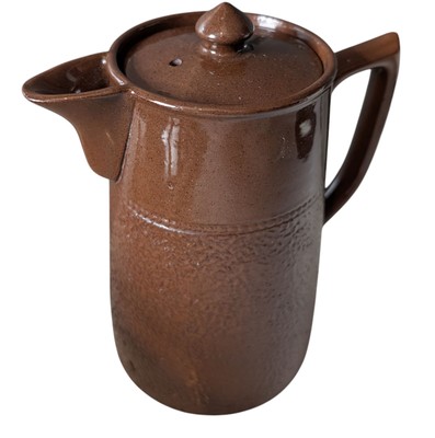 SADLER Vintage Kaffeekanne schokobraun Steingut glasiert strukturiert - England