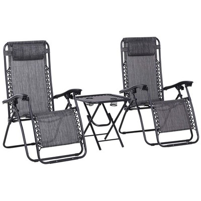 Klappbare Schwerelosigkeit Sonnenliege und Tisch Set, verstellbare Gartenstühle mit Tasse