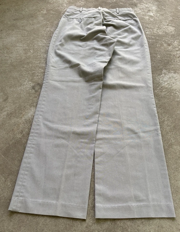VTG Men’s Relaxed Pleated Gray Chino Pants 27x31 Talon Zipper Faded Distressed - Image 3 of 4