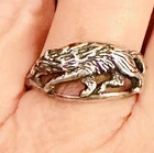 Lone WOLF Sterling Silver RING 925 Designer Otto vintage WEREWOLF SZ 7