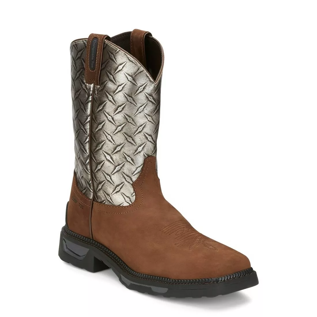 Tony Lama Men s TLX Biboll Diamond Plate Comp Toe Work Boots TW4022