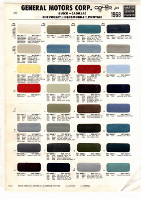 1968 CHEVROLET CORVETTE PONTIAC CADILLAC BUICK OLDSMOBILE 68 PAINT