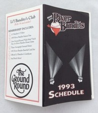 1993 Quad City River Bandits Minor League Baseball Pocket Schedule-Ground Round