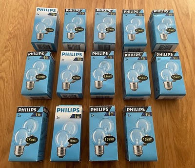 NEU 28 Philips Glühbirnen E27 15W Tropfen-Form