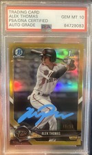 2018 Bowman Chrome Draft Signed Gold Refractor ALEK THOMAS PSA Gem 10 Auto # /50