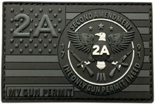 Gun Permit 2A 2nd Amendment 1791 Patch [3.0 X 2.0 inch -PVC Rubber- G2]