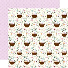 2 Sheets of Echo Park Paper WELCOME EASTER 12x12 Cardstock - Baskets of Fun