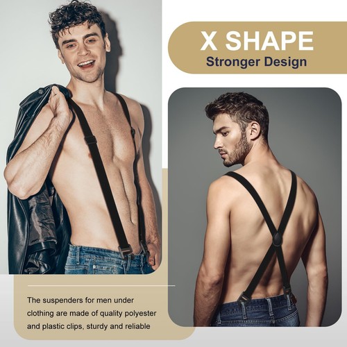 4Pcs Hidden Suspenders Adjustable Under Clothing Undergarment Suspenders for Men - 第 6/7 張圖片
