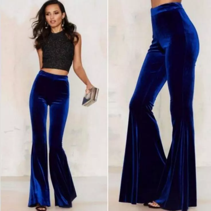 Velvet bell top bottom pants