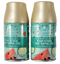 2 Pack Glade Stay Cool Watermelon & Seltzer 6.2oz Automatic Spray Refill