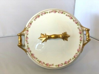 PL LIMOGES (LA PORCELAIN LIMOUSINE) FRANCE/ M REDON COVERED VEGETABLE BOWL