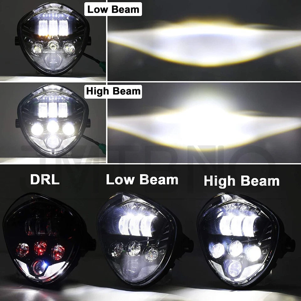 7"inch LED Projector Black Hi/Lo Headlight For Honda Nighthawk 750 650 450 250 - Image 4 of 4