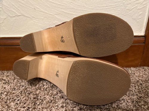 $350 NEW Swedish Hasbeens Classic Clogs Mules in Cognac Sz 38 of US 8 - Picture 8 of 10