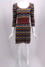 NWT Jessica Simpson Zigzag Striped Sweater Mini Dress 100% Cotton Size M