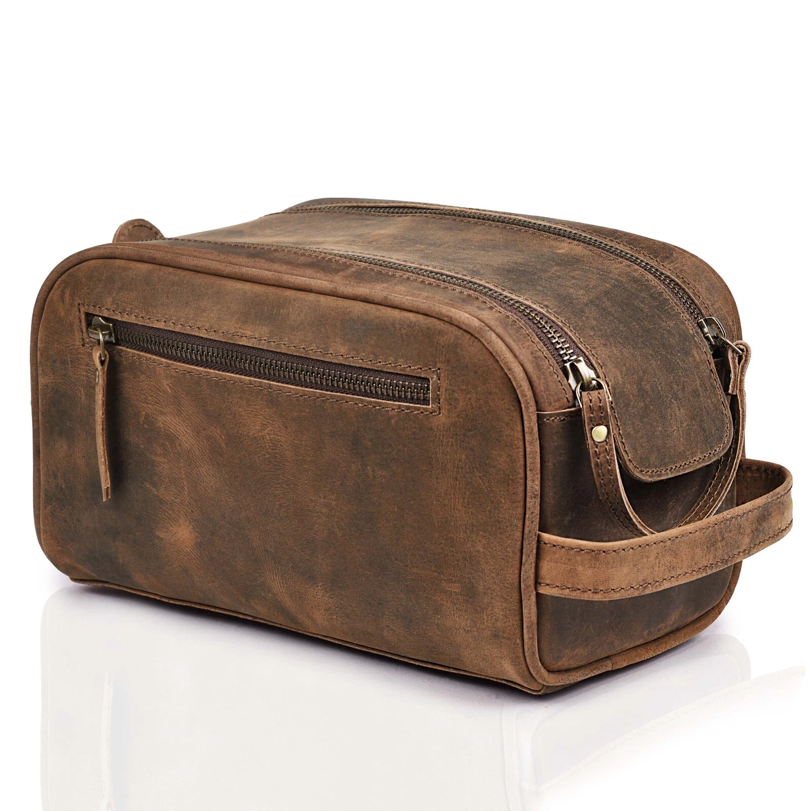 leather wash bag